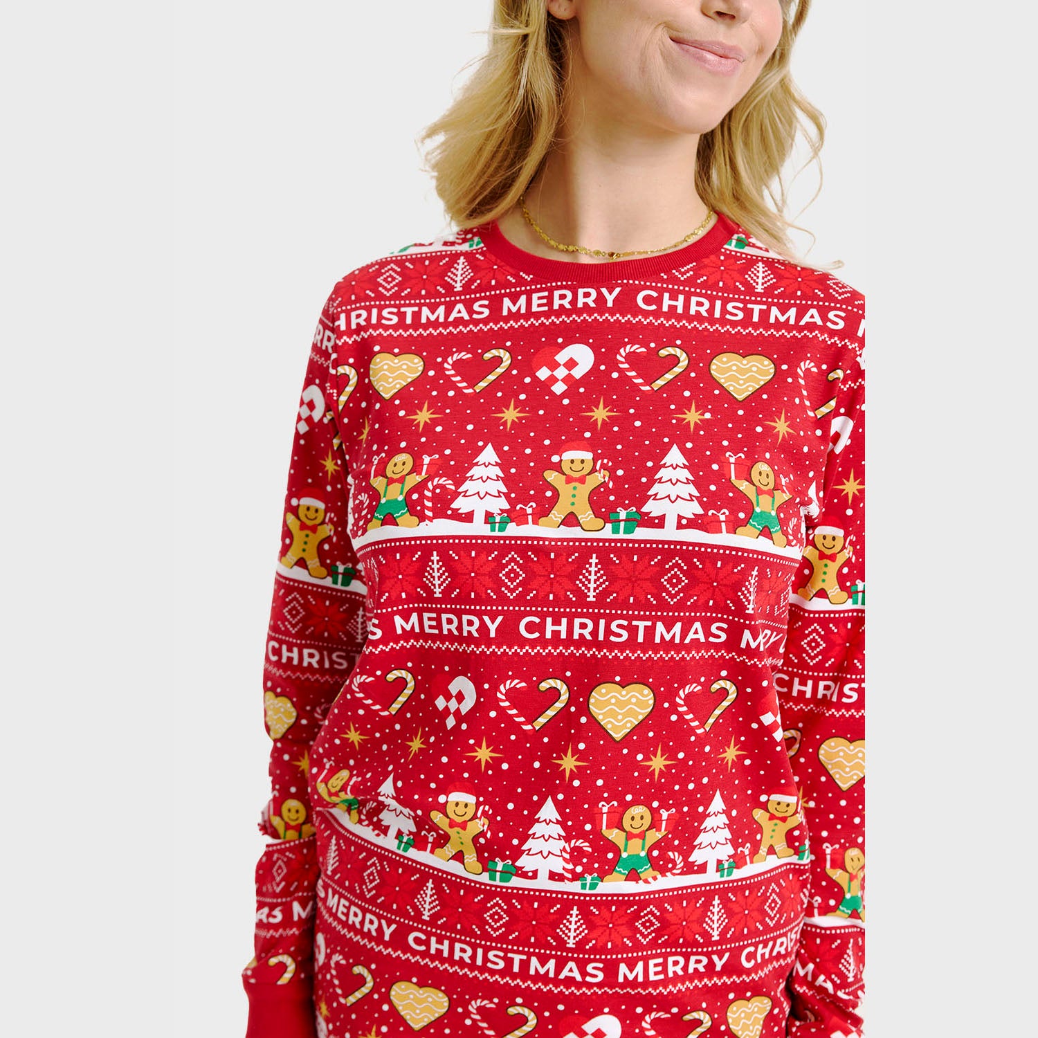 Christmas Cookie julepyjamas rød - Dame.